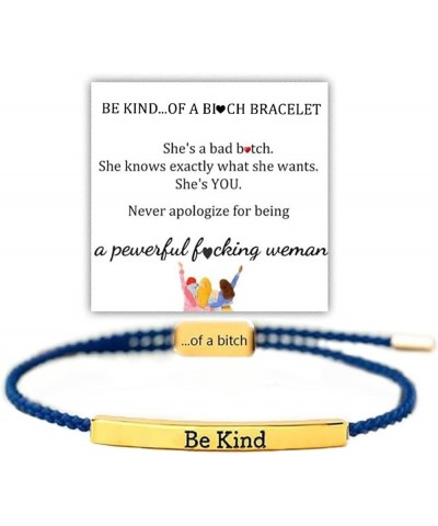 Be Kind of a Bitch Tube Bracelet, Adjustable Braided Rope Handmade Engraved Inspirational Bracelet Stainless Steel Best Bitch...