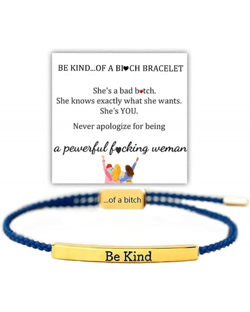 Be Kind of a Bitch Tube Bracelet, Adjustable Braided Rope Handmade Engraved Inspirational Bracelet Stainless Steel Best Bitch...