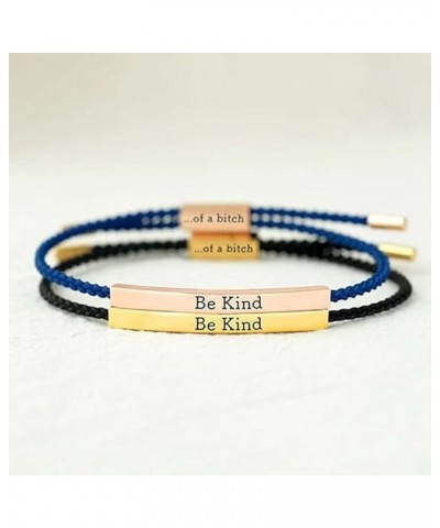 Be Kind of a Bitch Tube Bracelet, Adjustable Braided Rope Handmade Engraved Inspirational Bracelet Stainless Steel Best Bitch...