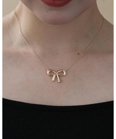 Gold Bow Necklace with Initial A-Z, 14K Gold Bow Tie Chain Jewelry for Women Girls O $8.99 Necklaces