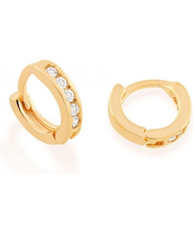 18K Gold Plated Earrings with Zirconia | Flawless Pair of Earrings with Five Zirconia Stones | Elegant, Stylish Studs to Elev...