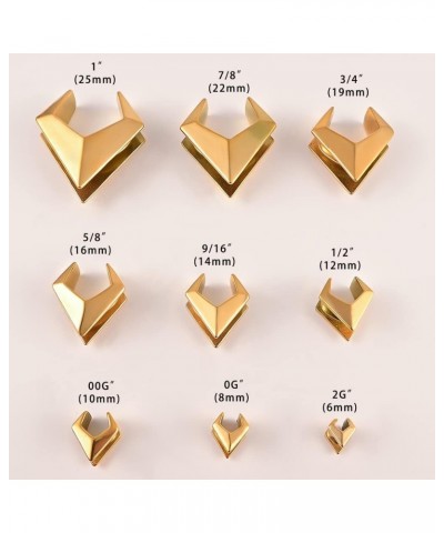 2PCS Ear Gauges Cool Rhombus Saddle Ear Plugs Body Piercing Tunnels 316 Stainless Steel Hypoallergenic Earrings Plugs for Ear...