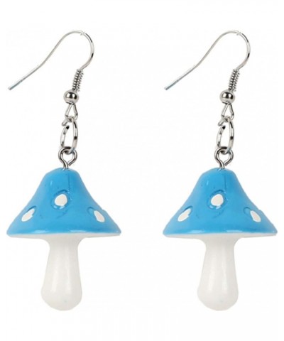 Mushroom Drop Earring Made with Resin Creative Funny Dangle Earrings for Women Girls Valentine's Day Earrings, Red Blue $4.30...