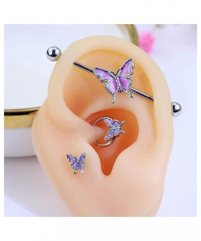 Cartilage Earrings 16g Tragus Earring Butterfly Conch Earrings Helix Earrings Body Piercing Jewelry pink $7.50 Body Jewelry