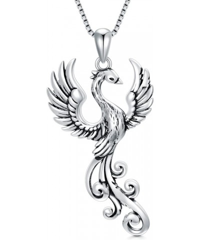 Rising Phoenix Necklace 925 Sterling Silver/Abalone Shell/Crystal Bird Pendant Charm Gift for Women Man Girls Boys Silver $19...