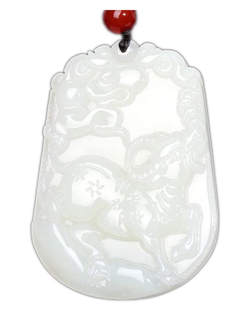 Pure Natural Zodiac Necklace Pendant Made of Jade Gemstone Horoscope Animal Sign Amulet Ox，Loyal $9.71 Necklaces