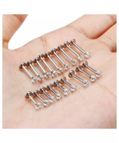 Medusa Piercing Jewelry 18PCS Labret Jewelry Monroe Lip Rings Surgical Steel Cartilage Earring Tragus Studs Helix Piercing Je...