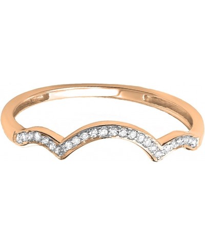 0.10 Carat (ctw) Round White Diamond Stackable Wedding Contour Band in 10K Gold 7.5 Rose Gold $84.48 Bracelets