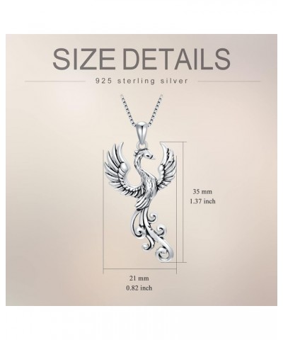 Rising Phoenix Necklace 925 Sterling Silver/Abalone Shell/Crystal Bird Pendant Charm Gift for Women Man Girls Boys Silver $19...