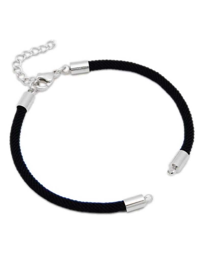 100 Strands 304 Stainless Steel 58mm (2.28 inch) Extender Chains Tails with Heart Charms Nylon Black Cord Bracelet Making $13...