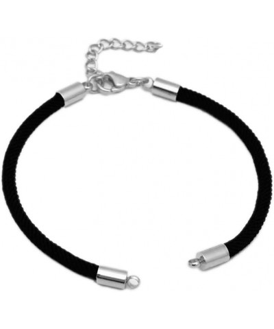 100 Strands 304 Stainless Steel 58mm (2.28 inch) Extender Chains Tails with Heart Charms Nylon Black Cord Bracelet Making $13...