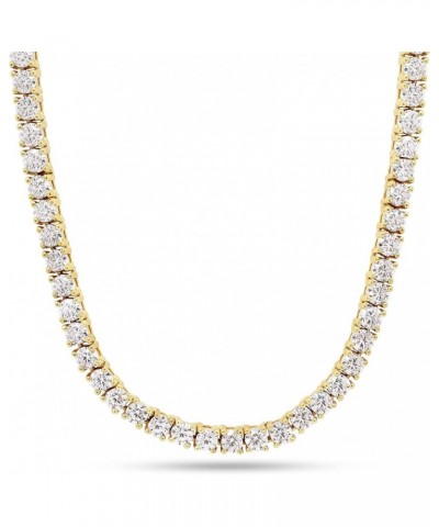 3MM Round Cut Lab Created Moissanite Diamond 18" Long Chain Necklace In 14k Gold Over Sterling Silver Jewelry For Women (G-H ...