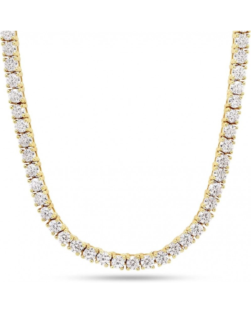 3MM Round Cut Lab Created Moissanite Diamond 18" Long Chain Necklace In 14k Gold Over Sterling Silver Jewelry For Women (G-H ...