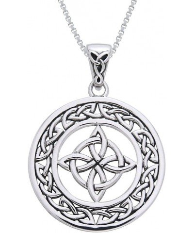 Sterling Silver Celtic Good Luck Knot Round Medallion Pendant Necklace 30" Chain $36.01 Necklaces