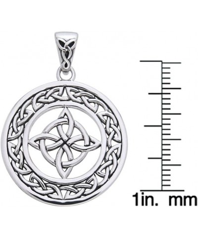 Sterling Silver Celtic Good Luck Knot Round Medallion Pendant Necklace 30" Chain $36.01 Necklaces