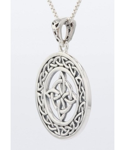 Sterling Silver Celtic Good Luck Knot Round Medallion Pendant Necklace 30" Chain $36.01 Necklaces