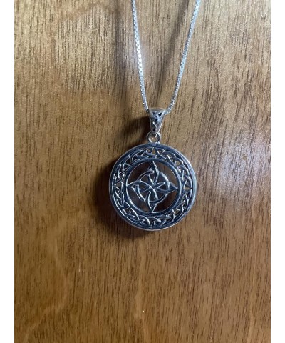 Sterling Silver Celtic Good Luck Knot Round Medallion Pendant Necklace 30" Chain $36.01 Necklaces