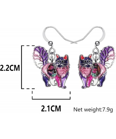 Enamel Cute Bow-knot Kitten Cat Earrings Charms Cat Jewelry Dangle Drop for Women Girls Teens Birthday Holiday Gifts Lilac Pu...