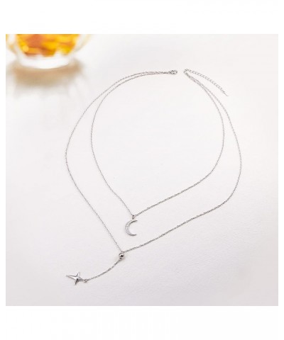 Layered Necklaces for Women S925 Sterling Silver Chokers Necklace for Women Circle/Heart/Double Circle/Cross/Star/Evil Eye Ne...