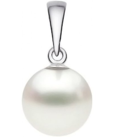 14k Gold AAAA Quality Japanese White Akoya Cultured Pearl Pendant for Women - White Gold 7.5-8mm $69.75 Necklaces