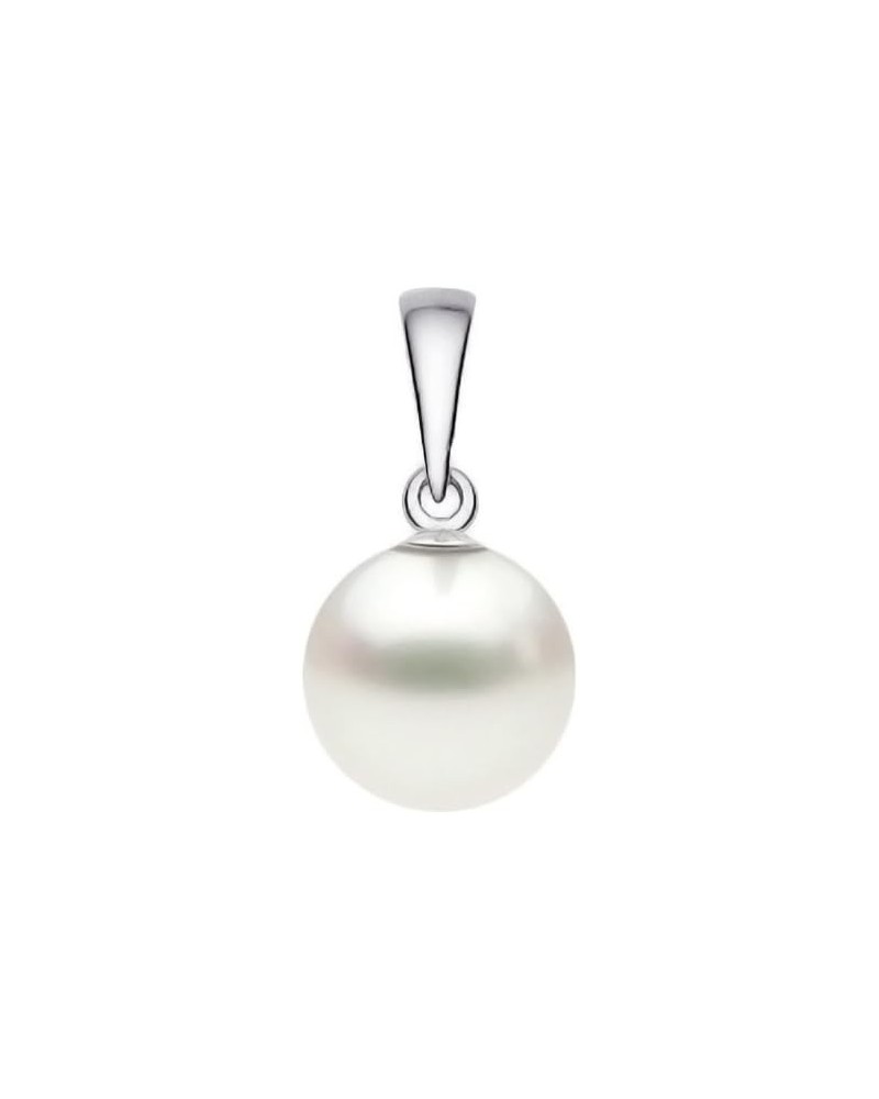 14k Gold AAAA Quality Japanese White Akoya Cultured Pearl Pendant for Women - White Gold 7.5-8mm $69.75 Necklaces