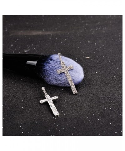 Rhinestone Cross Dangle Stud Earrings for Women Girls Silver Plated Crystal Cubic Zirconia Faith Charms Statement Drop Dangli...