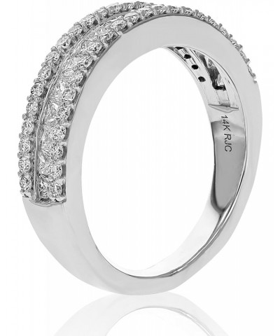 1 cttw Princess and Round Diamond Wedding Band 14K White Gold Multi Row Bridal $321.47 Bracelets