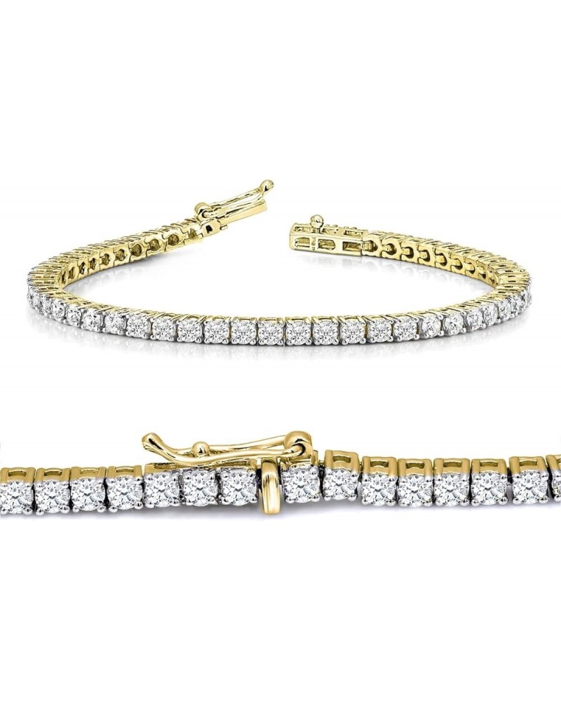 IGI/EGL Certified Lab Grown Diamond Tennis Bracelet | 1 Carat - 10 carat In 14K White, Yellow & Rose Gold 7 Inches Diamond Br...