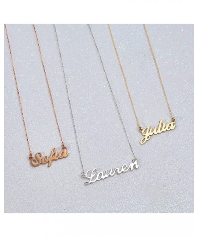 MYKA - Personalized Classic Name Necklace Pendant for Woman, Her - Nameplate Cursive Style in Sterling Silver 925, Gold & Ros...