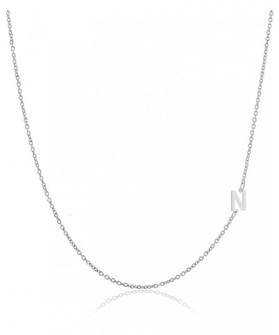 Sterling Silver Side Mini Initial Necklace N $12.88 Necklaces