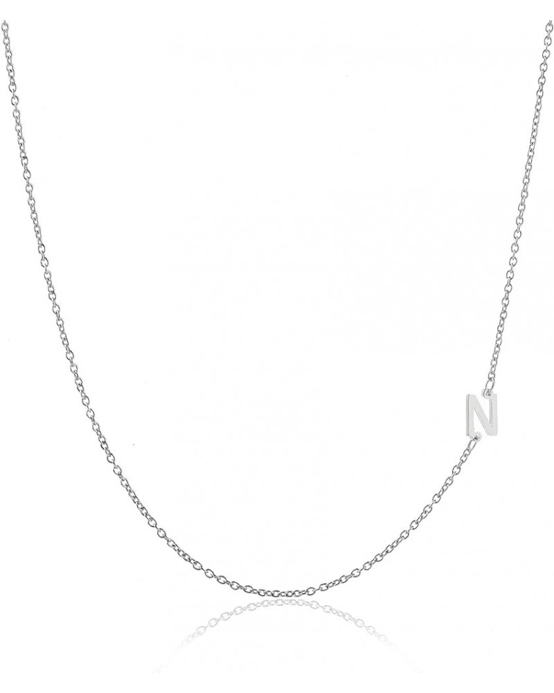 Sterling Silver Side Mini Initial Necklace N $12.88 Necklaces