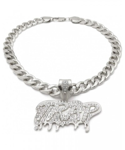 Iced Trap House Pendant 11mm/18 or 20" or 24" Cuban Chain Hip Hop Necklaces RC3691 (Silver 11mm/18) $19.77 Necklaces