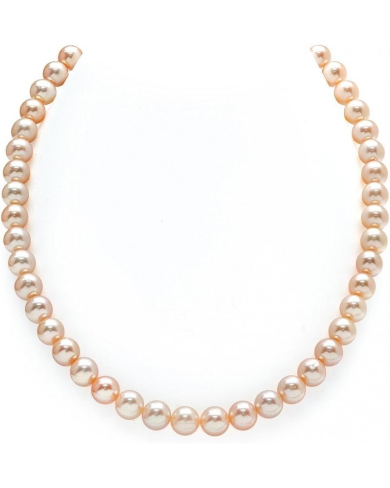 14K Gold 7-8mm AAA Quality Peach Freshwater Cultured Pearl Necklace for Women 18.0 Inches Yellow Gold $77.04 Necklaces