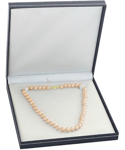 14K Gold 7-8mm AAA Quality Peach Freshwater Cultured Pearl Necklace for Women 18.0 Inches Yellow Gold $77.04 Necklaces