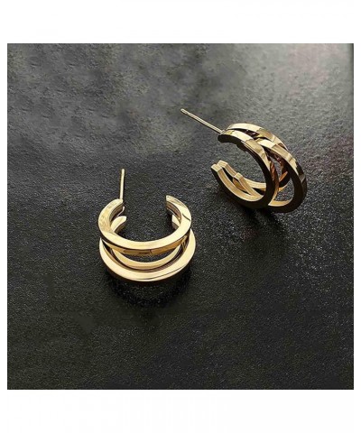 Fashion Multiple circles Stud Earrings for women titanium steel earrings Jewelry A $7.69 Earrings