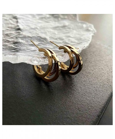 Fashion Multiple circles Stud Earrings for women titanium steel earrings Jewelry A $7.69 Earrings