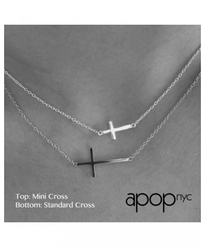 Goldtone 925 Silver Sideways Cross Necklace 16 inch - 17 inch [Jewelry] (Goldtone-silver) $17.80 Necklaces