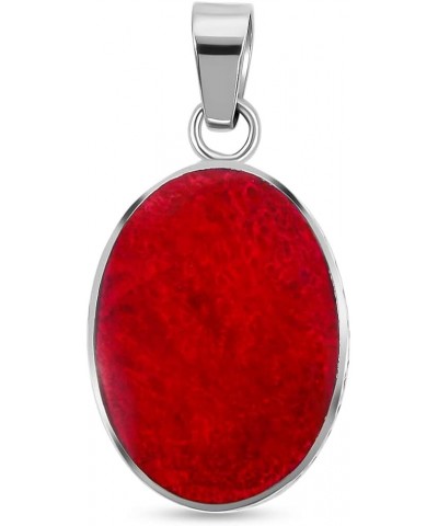 Shop LC Red Coral Pendant in 925 Sterling Silver - Handmade Bali Coral Pendant for Necklaces - Natural Coral Gemstone Pendant...