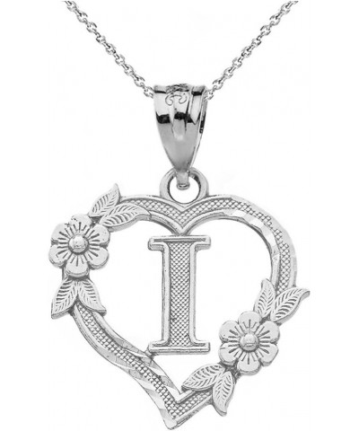 14k Initial Heart Pendant Necklace for Women in White Gold 16.0 Inches I $68.79 Necklaces