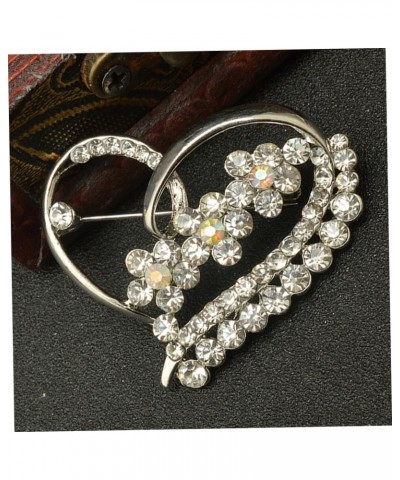 Bridal Rhinestone Pin Gifts for Women Girls Hollow Out Heart Brooch Brooches for Women Heart Shape Brooch Ornaments Rhineston...