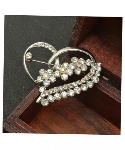 Bridal Rhinestone Pin Gifts for Women Girls Hollow Out Heart Brooch Brooches for Women Heart Shape Brooch Ornaments Rhineston...