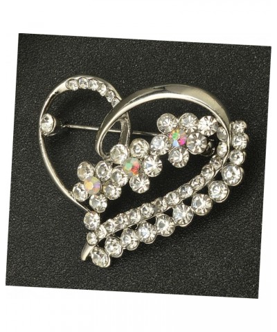 Bridal Rhinestone Pin Gifts for Women Girls Hollow Out Heart Brooch Brooches for Women Heart Shape Brooch Ornaments Rhineston...