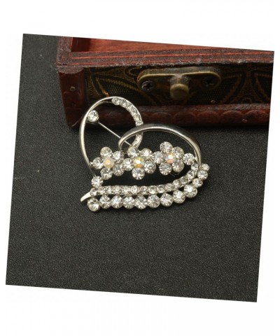 Bridal Rhinestone Pin Gifts for Women Girls Hollow Out Heart Brooch Brooches for Women Heart Shape Brooch Ornaments Rhineston...