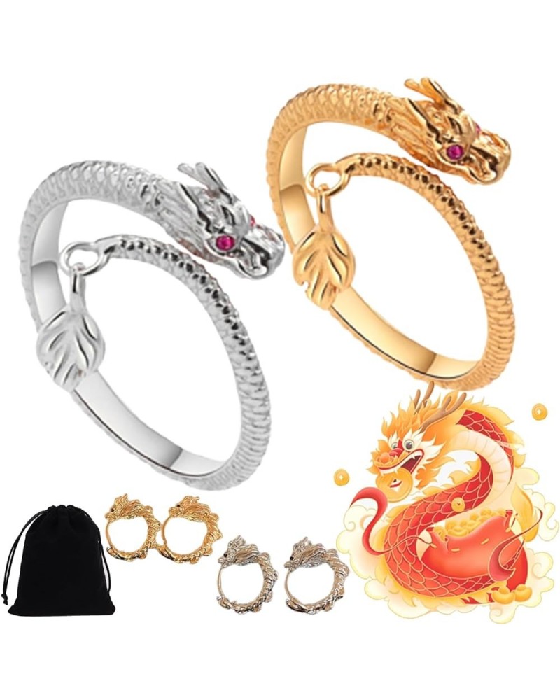 Dragon's Tail Qiankun Lucky Ring, Adjustable Wrap Dragon Rings for Women Mem, Feng Shui Ring for Wealth and Protection Good L...