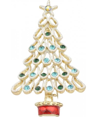 Christmas Tree Brooch Pin for Women Girls Crystal Rhinestone Enamel Pearl Brooches and Pins Vintage Christmas Brooch Pins Fas...