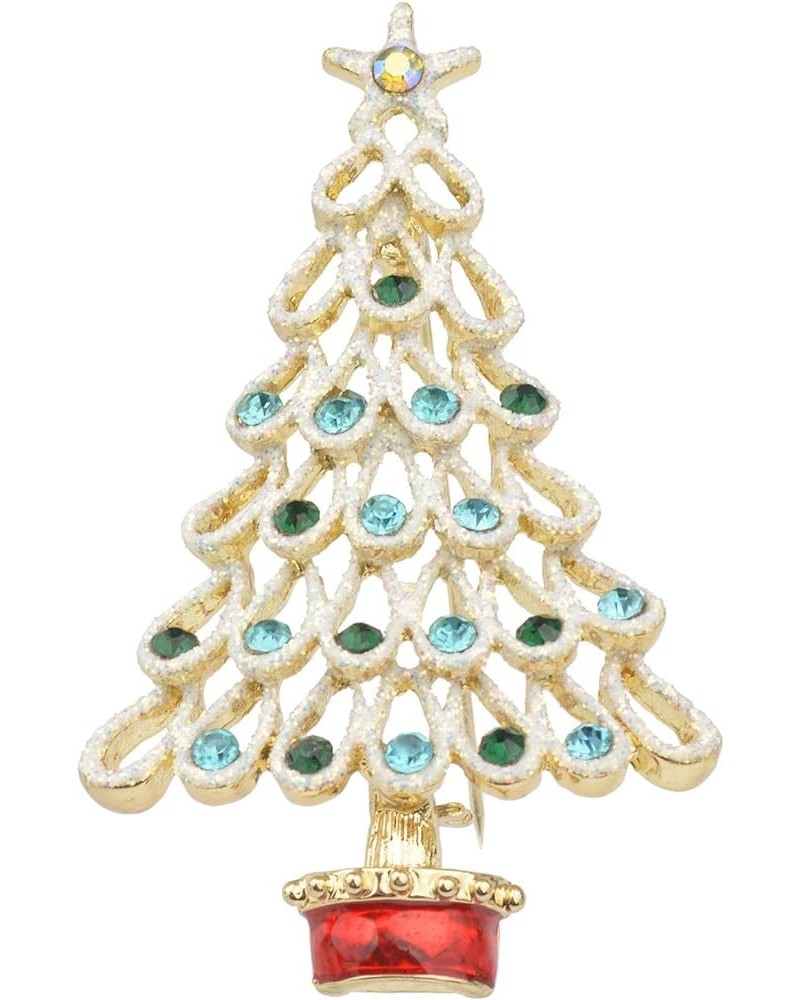 Christmas Tree Brooch Pin for Women Girls Crystal Rhinestone Enamel Pearl Brooches and Pins Vintage Christmas Brooch Pins Fas...