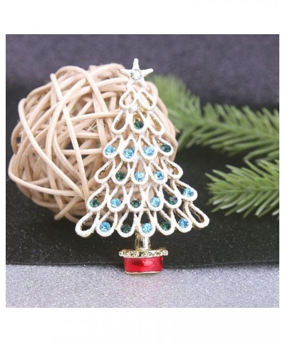 Christmas Tree Brooch Pin for Women Girls Crystal Rhinestone Enamel Pearl Brooches and Pins Vintage Christmas Brooch Pins Fas...