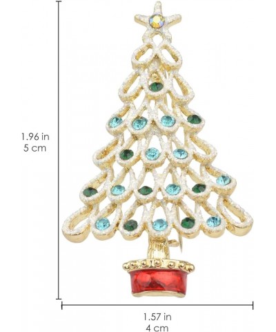 Christmas Tree Brooch Pin for Women Girls Crystal Rhinestone Enamel Pearl Brooches and Pins Vintage Christmas Brooch Pins Fas...