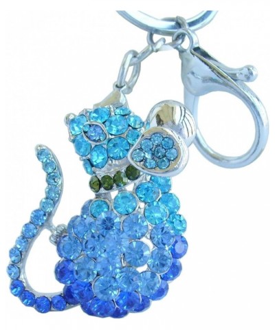 Sindary Austrian Crystal Animal 1.97" Mouse Rat Keychain Pendant K3276 Silver-tone Blue $10.97 Pendants