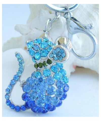 Sindary Austrian Crystal Animal 1.97" Mouse Rat Keychain Pendant K3276 Silver-tone Blue $10.97 Pendants